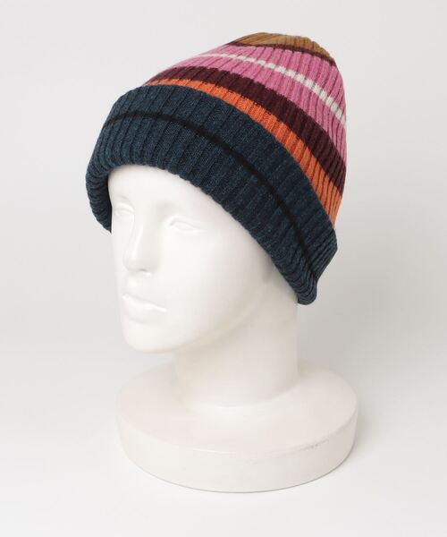Banana Republic（バナナリパブリック）の「ストライプ イタリアン ウールブレンド ビーニー（ニットキャップ/ビーニー・メンズ・マルチ/バーガンディー・ONE SIZE）」の4枚目の写真