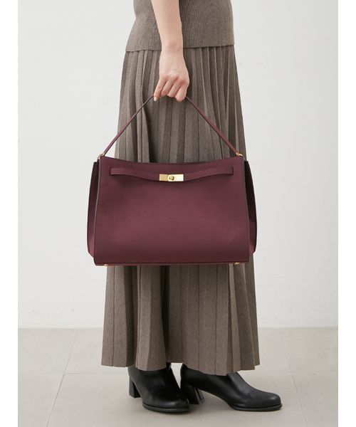 Mila Owen（ミラオーウェン）の「ワンハンドルソフトハンドバッグ（ハンドバッグ・レディース・ボルドー/ダークブラウン/グレー・F）」の10枚目の写真