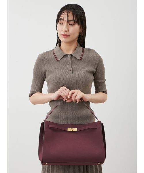 Mila Owen（ミラオーウェン）の「ワンハンドルソフトハンドバッグ（ハンドバッグ・レディース・ボルドー/ダークブラウン/グレー・F）」の11枚目の写真