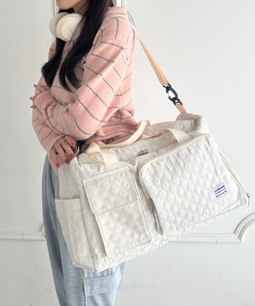 セール】キルティングボストン型トラベルバッグ（ボストンバッグ