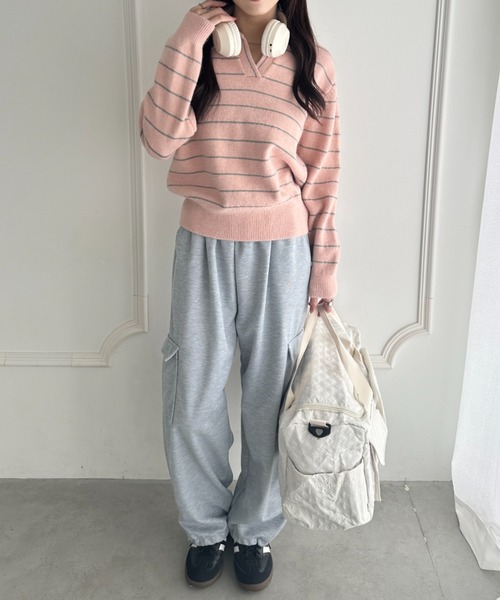 wears（ウェアーズ）の「キルティングボストン型トラベルバッグ（ボストンバッグ・レディース・アイボリー/ブラック/ピンク・FREE）」の6枚目の写真