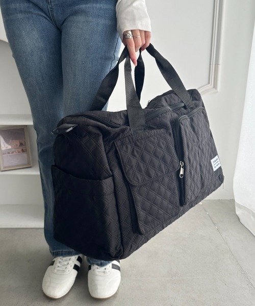 wears（ウェアーズ）の「キルティングボストン型トラベルバッグ（ボストンバッグ・レディース・アイボリー/ブラック/ピンク・FREE）」の18枚目の写真