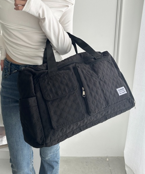 wears（ウェアーズ）の「キルティングボストン型トラベルバッグ（ボストンバッグ・レディース・アイボリー/ブラック/ピンク・FREE）」の20枚目の写真