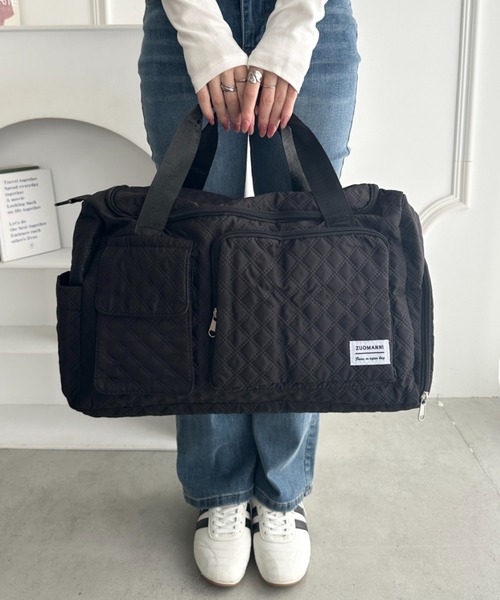 wears（ウェアーズ）の「キルティングボストン型トラベルバッグ（ボストンバッグ・レディース・アイボリー/ブラック/ピンク・FREE）」の17枚目の写真