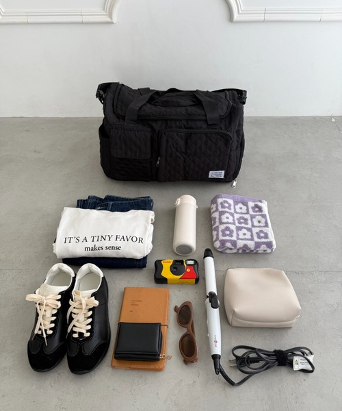 wears（ウェアーズ）の「キルティングボストン型トラベルバッグ（ボストンバッグ・レディース・アイボリー/ブラック/ピンク・FREE）」の14枚目の写真