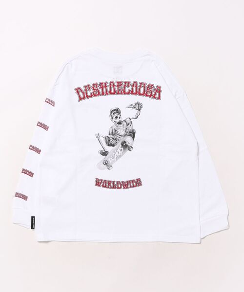 DC（ディーシー）の「DC/ディーシー 25 KD SKATE SKULL LS キッズ ロンT YLT254518（Tシャツ/カットソー・キッズ・スミクロ/ブラック/ホワイト・120cm/130cm/140cm/150cm/160cm/110cm）」の22枚目の写真