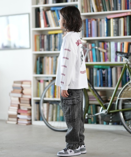 DC（ディーシー）の「DC/ディーシー 25 KD SKATE SKULL LS キッズ ロンT YLT254518（Tシャツ/カットソー・キッズ・スミクロ/ブラック/ホワイト・120cm/130cm/140cm/150cm/160cm/110cm）」の7枚目の写真