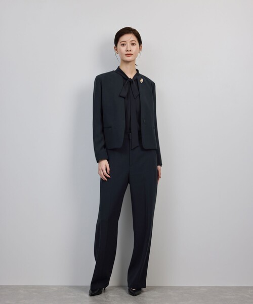 ROPE'(ロペ)の「トリアセダブルクロス クルーネックジャケット/イージーケア・セットアップ対応・25AW(ノーカラージャケット・レディース・ネイビー・36/40/38)」の5枚目の写真