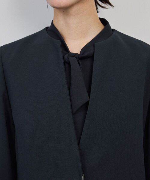 ROPE'(ロペ)の「トリアセダブルクロス クルーネックジャケット/イージーケア・セットアップ対応・25AW(ノーカラージャケット・レディース・ネイビー・36/40/38)」の11枚目の写真