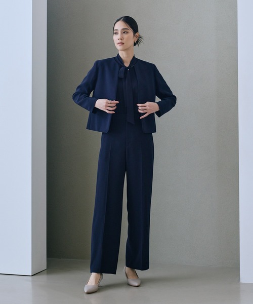 ROPE'(ロペ)の「トリアセダブルクロス クルーネックジャケット/イージーケア・セットアップ対応・25AW(ノーカラージャケット・レディース・ネイビー・36/40/38)」の21枚目の写真