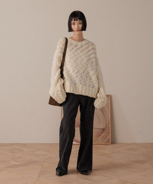 LOWRYS FARM（ローリーズファーム）の「スラブニットプルオーバーＬＳ  593586（ニット/セーター・レディース・ブラック/その他/アイボリー・FREE）」の18枚目の写真