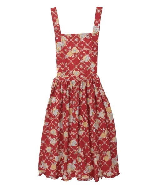 【試着のみ】ピンクハウス ピンク ロゴ刺繍 サロペットスカート/2025年 春 ピンクロゴ刺繍コーデュロイサロペットスカート - ピンクハウス通販