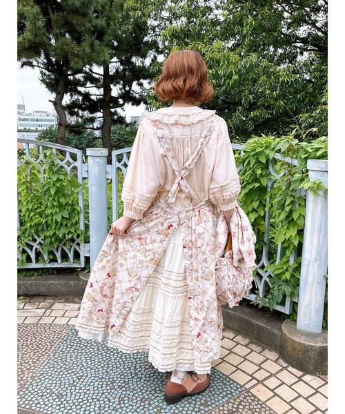 セール】パフュームプリントサロペットスカート（ワンピース）｜PINK