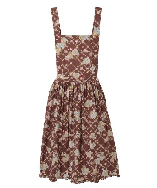 ピンクハウス❤️【未着用】くまちゃんワッペン付きサロペットスカート❤️ ピンクハウス❤️【未着用】くまちゃんワッペン付きサロペットスカート❤️