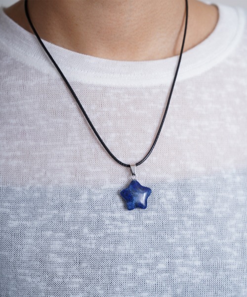 Chillfar（チルファー）の「天然石、鉱石、星形ペンダント（ネックレス・レディース・ブラウン系/レッド系/ホワイト系/ホワイト系1/ホワイト系2/ブルー系2/ネイビー系/ブルー系/ブルー系1・FREE）」の6枚目の写真