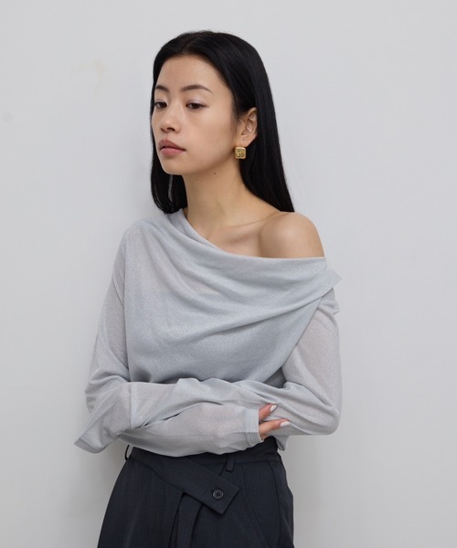 メニーウェイシアーラメドレープトップス（Tシャツ/カットソー