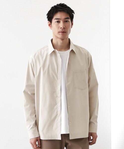 THE SHOP TK (ザ ショップ ティーケー )の「CAVEブロード長袖シャツ 【吸水速乾/ストレッチ/洗濯機OK】(シャツ/ブラウス・メンズ・ネイビー/ライトベージュ/サックスブルー・04/02/03)」の2枚目の写真