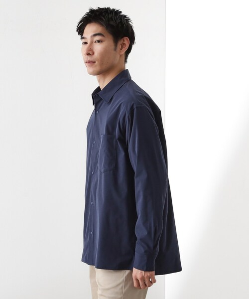 THE SHOP TK (ザ ショップ ティーケー )の「CAVEブロード長袖シャツ 【吸水速乾/ストレッチ/洗濯機OK】(シャツ/ブラウス・メンズ・ネイビー/ライトベージュ/サックスブルー・04/02/03)」の12枚目の写真