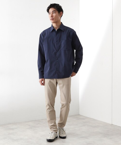 THE SHOP TK (ザ ショップ ティーケー )の「CAVEブロード長袖シャツ 【吸水速乾/ストレッチ/洗濯機OK】(シャツ/ブラウス・メンズ・ネイビー/ライトベージュ/サックスブルー・04/02/03)」の14枚目の写真