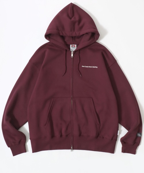 BEN DAVIS(ベンデイビス)の「BEN DAVIS/ベンデイビス HEAVY SWEAT ZIP HOODIE/オーバーサイズ 裏起毛 ロゴ ワンポイント刺繍 スウェット ジップアップパーカー フーディー/レディース メンズ(パーカー・メンズ・グレイッシュブルー/アッシュグレー/バーガンディー/カーキ/ブラック・M/XL/L)」の5枚目の写真