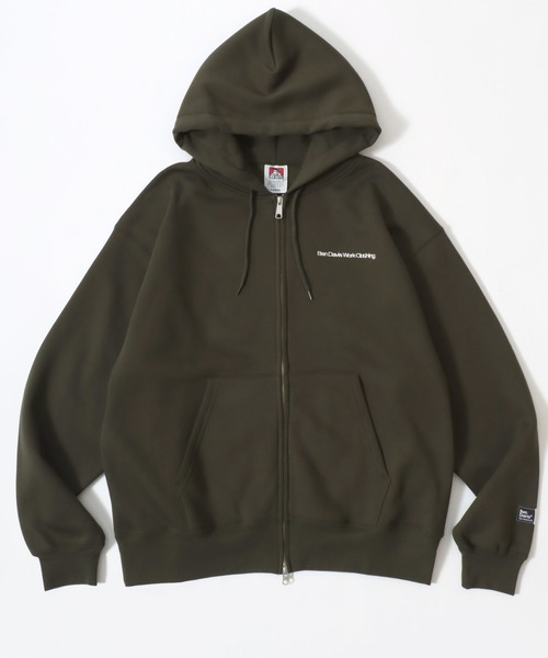 BEN DAVIS(ベンデイビス)の「BEN DAVIS/ベンデイビス HEAVY SWEAT ZIP HOODIE/オーバーサイズ 裏起毛 ロゴ ワンポイント刺繍 スウェット ジップアップパーカー フーディー/レディース メンズ(パーカー・メンズ・グレイッシュブルー/アッシュグレー/バーガンディー/カーキ/ブラック・M/XL/L)」の3枚目の写真