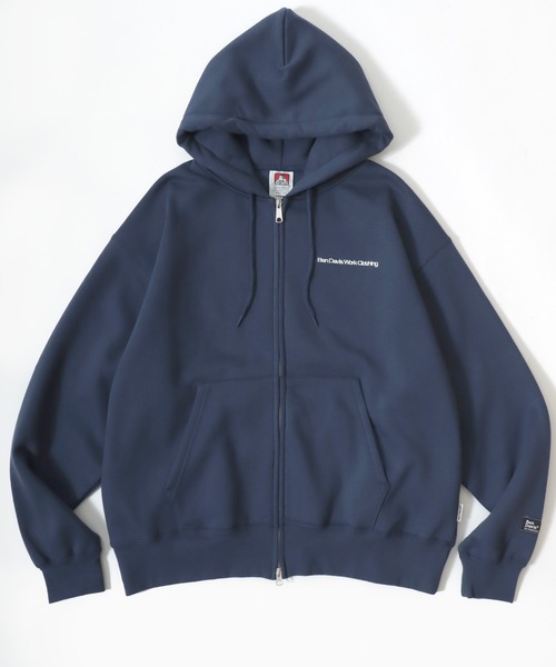 BEN DAVIS(ベンデイビス)の「BEN DAVIS/ベンデイビス HEAVY SWEAT ZIP HOODIE/オーバーサイズ 裏起毛 ロゴ ワンポイント刺繍 スウェット ジップアップパーカー フーディー/レディース メンズ(パーカー・メンズ・グレイッシュブルー/アッシュグレー/バーガンディー/カーキ/ブラック・M/XL/L)」の4枚目の写真
