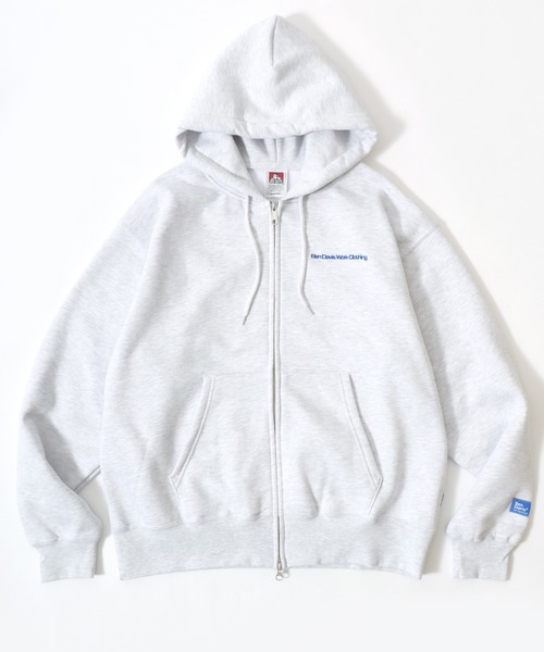 BEN DAVIS(ベンデイビス)の「BEN DAVIS/ベンデイビス HEAVY SWEAT ZIP HOODIE/オーバーサイズ 裏起毛 ロゴ ワンポイント刺繍 スウェット ジップアップパーカー フーディー/レディース メンズ(パーカー・メンズ・グレイッシュブルー/アッシュグレー/バーガンディー/カーキ/ブラック・M/XL/L)」の2枚目の写真
