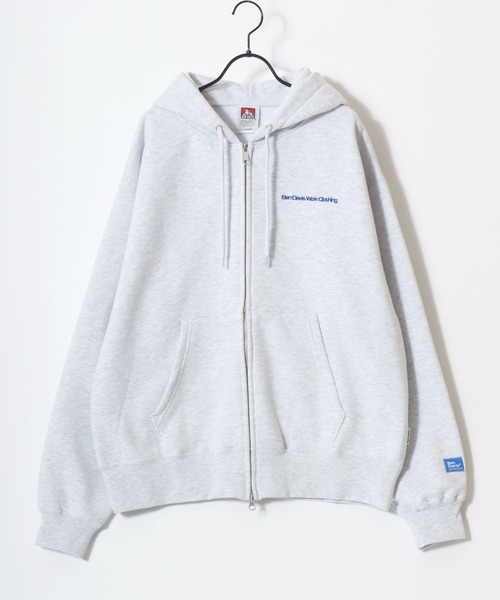 BEN DAVIS(ベンデイビス)の「BEN DAVIS/ベンデイビス HEAVY SWEAT ZIP HOODIE/オーバーサイズ 裏起毛 ロゴ ワンポイント刺繍 スウェット ジップアップパーカー フーディー/レディース メンズ(パーカー・メンズ・グレイッシュブルー/アッシュグレー/バーガンディー/カーキ/ブラック・M/XL/L)」の12枚目の写真