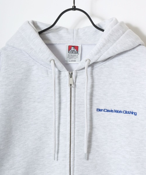 BEN DAVIS(ベンデイビス)の「BEN DAVIS/ベンデイビス HEAVY SWEAT ZIP HOODIE/オーバーサイズ 裏起毛 ロゴ ワンポイント刺繍 スウェット ジップアップパーカー フーディー/レディース メンズ(パーカー・メンズ・グレイッシュブルー/アッシュグレー/バーガンディー/カーキ/ブラック・M/XL/L)」の17枚目の写真