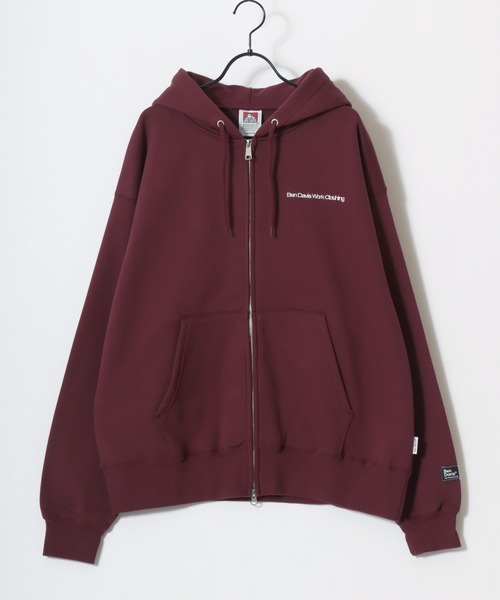 BEN DAVIS(ベンデイビス)の「BEN DAVIS/ベンデイビス HEAVY SWEAT ZIP HOODIE/オーバーサイズ 裏起毛 ロゴ ワンポイント刺繍 スウェット ジップアップパーカー フーディー/レディース メンズ(パーカー・メンズ・グレイッシュブルー/アッシュグレー/バーガンディー/カーキ/ブラック・M/XL/L)」の15枚目の写真