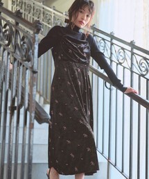 Feroux | 刺繍入りベロアキャミソール ワンピース(ドレス)