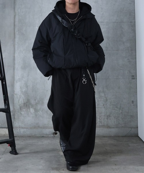 Confirm（コンファーム）の「AW インボックスタック ドロップショルダーパファージャケット 中綿ブルゾン ドローコード メンズ レディース ユニセックス 【Confirm】（ダウンジャケット/コート・メンズ・ブルー/グレー/ブラック・L/M）」の15枚目の写真