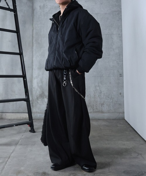 Confirm（コンファーム）の「AW インボックスタック ドロップショルダーパファージャケット 中綿ブルゾン ドローコード メンズ レディース ユニセックス 【Confirm】（ダウンジャケット/コート・メンズ・ブルー/グレー/ブラック・L/M）」の17枚目の写真