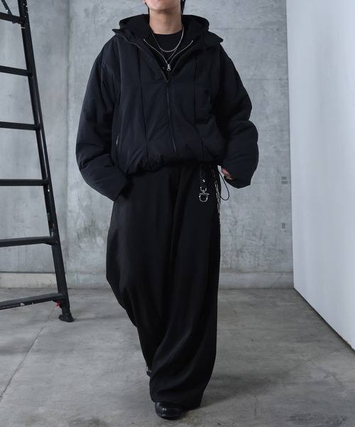 Confirm（コンファーム）の「AW インボックスタック ドロップショルダーパファージャケット 中綿ブルゾン ドローコード メンズ レディース ユニセックス 【Confirm】（ダウンジャケット/コート・メンズ・ブルー/グレー/ブラック・L/M）」の14枚目の写真