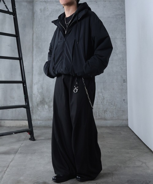 Confirm（コンファーム）の「AW インボックスタック ドロップショルダーパファージャケット 中綿ブルゾン ドローコード メンズ レディース ユニセックス 【Confirm】（ダウンジャケット/コート・メンズ・ブルー/グレー/ブラック・L/M）」の16枚目の写真