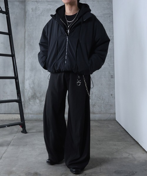 Confirm（コンファーム）の「AW インボックスタック ドロップショルダーパファージャケット 中綿ブルゾン ドローコード メンズ レディース ユニセックス 【Confirm】（ダウンジャケット/コート・メンズ・ブルー/グレー/ブラック・L/M）」の13枚目の写真