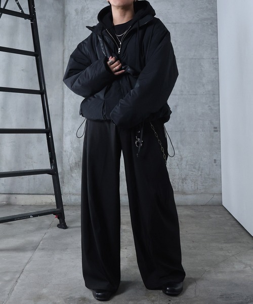 Confirm（コンファーム）の「AW インボックスタック ドロップショルダーパファージャケット 中綿ブルゾン ドローコード メンズ レディース ユニセックス 【Confirm】（ダウンジャケット/コート・メンズ・ブルー/グレー/ブラック・L/M）」の12枚目の写真