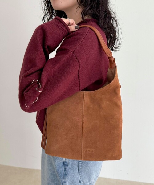 fredy emue（フレディエミュ）の「スエード結びハンドルワンショルバッグ（ショルダーバッグ・レディース・ミント/キャメル・FREE）」の10枚目の写真