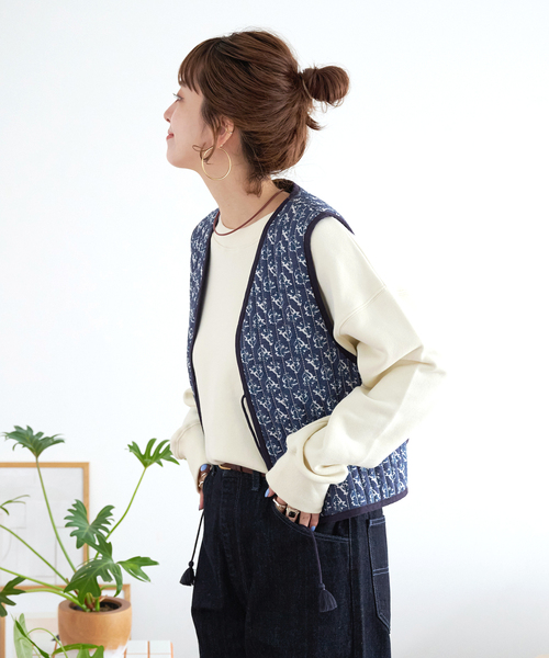 B.C STOCK（ベーセーストック）の「【ZOZO限定】リバーシブル / キルティングベスト（その他アウター・レディース・ネイビー/ラベンダー/ブラック・FREE）」の19枚目の写真