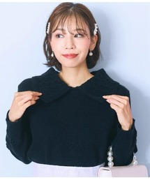 marun | <大きいサイズ>袖ハート柄編ビッグカラーニットトップス marun(ニット/セーター)