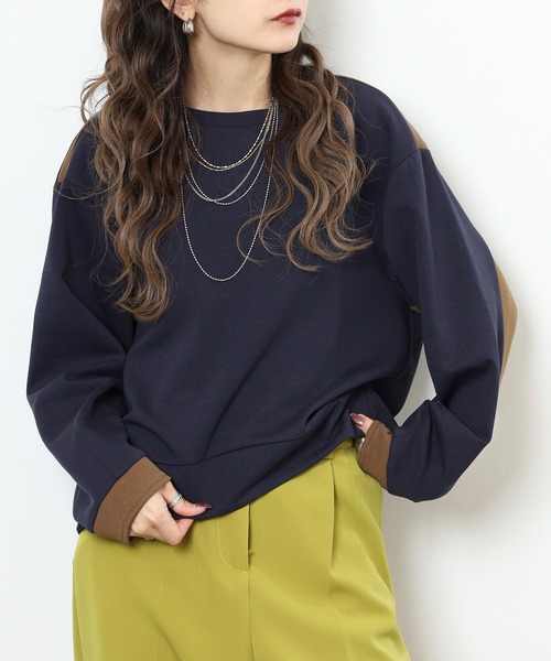EGLANTINE（エグランティーヌ）の「EGLANTINE バックデザインカットソー（Tシャツ/カットソー・レディース・ネイビー/ブラック/ベージュ・38）」の3枚目の写真