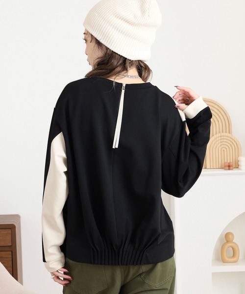 EGLANTINE（エグランティーヌ）の「EGLANTINE バックデザインカットソー（Tシャツ/カットソー・レディース・ネイビー/ブラック/ベージュ・38）」の7枚目の写真