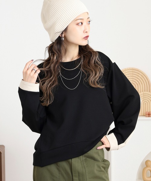 EGLANTINE（エグランティーヌ）の「EGLANTINE バックデザインカットソー（Tシャツ/カットソー・レディース・ネイビー/ブラック/ベージュ・38）」の5枚目の写真