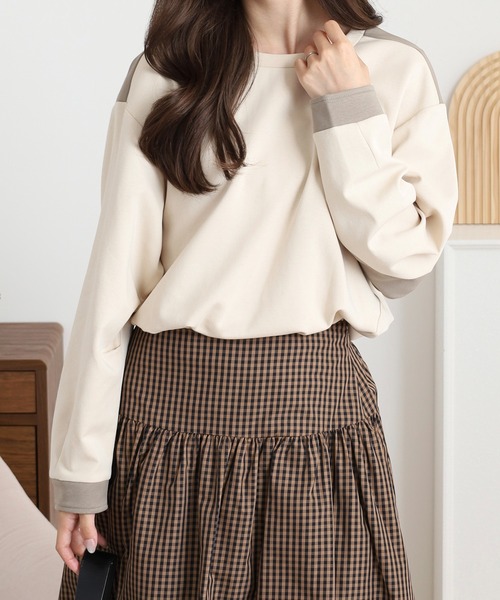 EGLANTINE（エグランティーヌ）の「EGLANTINE バックデザインカットソー（Tシャツ/カットソー・レディース・ネイビー/ブラック/ベージュ・38）」の18枚目の写真