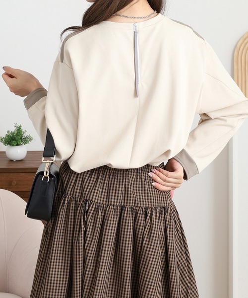 EGLANTINE（エグランティーヌ）の「EGLANTINE バックデザインカットソー（Tシャツ/カットソー・レディース・ネイビー/ブラック/ベージュ・38）」の19枚目の写真