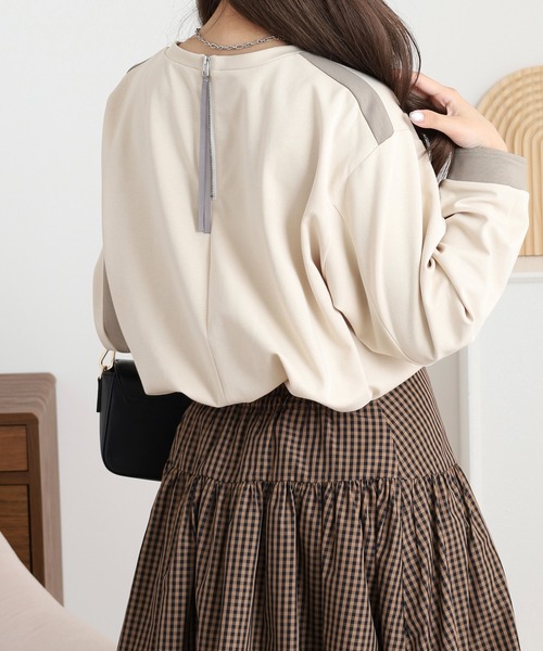 EGLANTINE（エグランティーヌ）の「EGLANTINE バックデザインカットソー（Tシャツ/カットソー・レディース・ネイビー/ブラック/ベージュ・38）」の20枚目の写真
