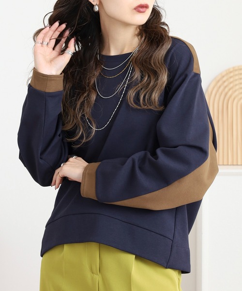 EGLANTINE（エグランティーヌ）の「EGLANTINE バックデザインカットソー（Tシャツ/カットソー・レディース・ネイビー/ブラック/ベージュ・38）」の12枚目の写真