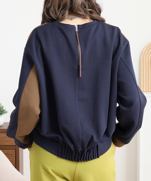 EGLANTINE（エグランティーヌ）の「EGLANTINE バックデザインカットソー（Tシャツ/カットソー・レディース・ネイビー/ブラック/ベージュ・38）」の13枚目の写真