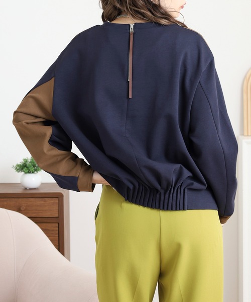 EGLANTINE（エグランティーヌ）の「EGLANTINE バックデザインカットソー（Tシャツ/カットソー・レディース・ネイビー/ブラック/ベージュ・38）」の14枚目の写真
