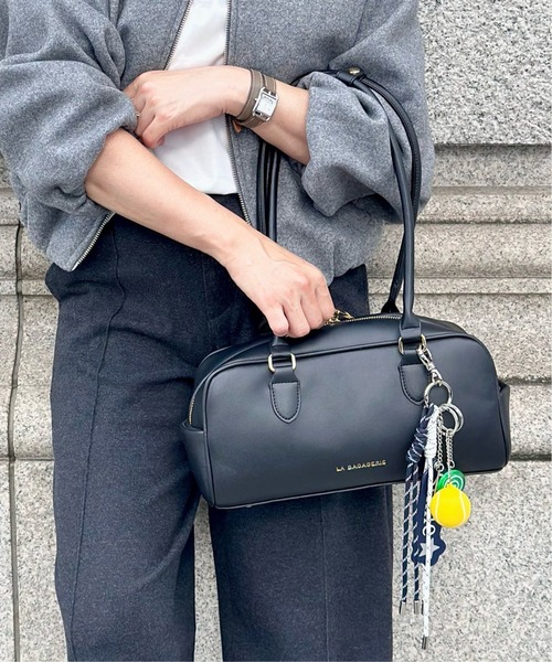 LA BAGAGERIE(ラバガジェリー)の「【インスタグラマー Chiyoさん×LA BAGAGERIE】スクエアボストン(ボストンバッグ・レディース・ブラック/チョコ/キャメル・FREE)」の7枚目の写真